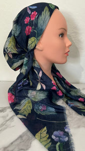 The Dragonfly Floral Pre-Tied Scarf