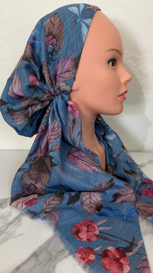 The Dragonfly Floral Pre-Tied Scarf