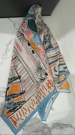 The Ink Blossom Satin Scarf