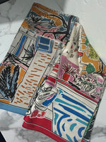The Ink Blossom Satin Scarf