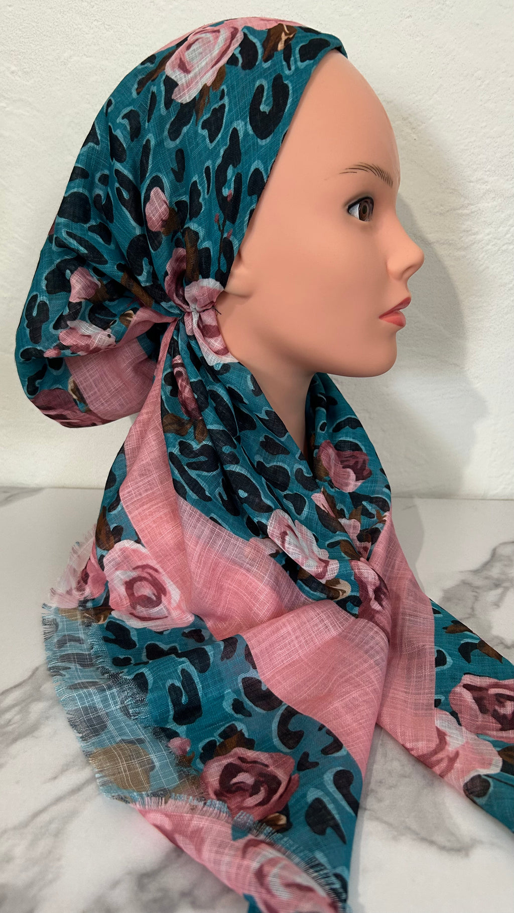 The Cheetah Floral Pre-Tied Scarf