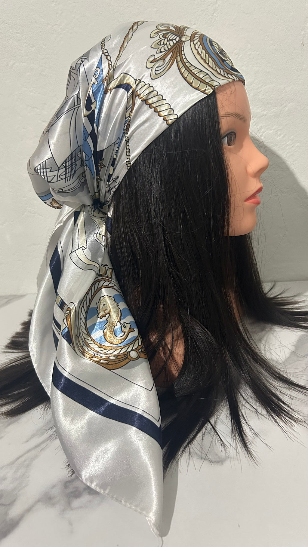 The Nautical Satin Scarf