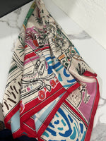 The Ink Blossom Satin Scarf