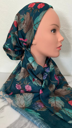 The Dragonfly Floral Pre-Tied Scarf