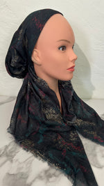 The Midnight Bloom Pre-Tied Scarf