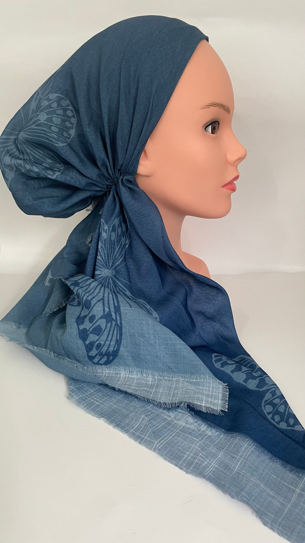 The Denim Butterfly Pre-tied Scarf