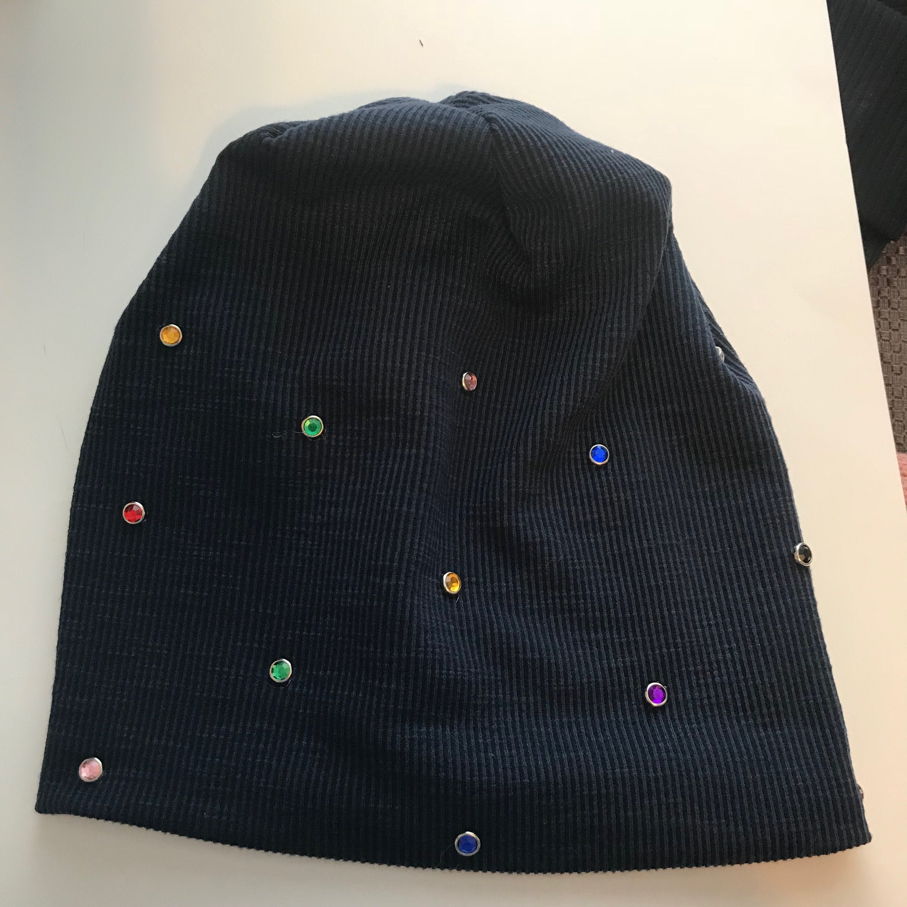 Studded Ribbed Beanie-colorful